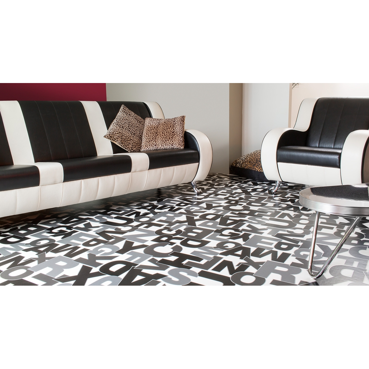 Leoline Alphabet Alfabe Desenli Yoğun Trafik PVC Yer Kaplaması