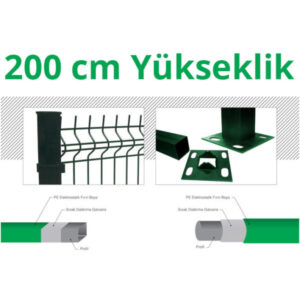 200cm Yeşil 5cm x 5cm x 1cm Çit Profil Demiri