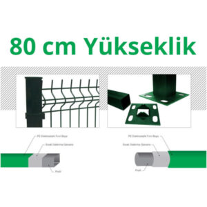 80cm Yeşil 5cm x 5cm x 1cm Çit Profil Demiri