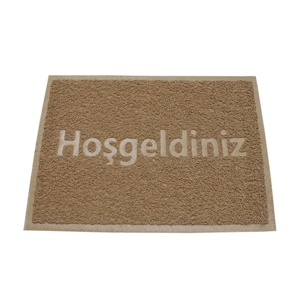 Büyük Boy Hoşgeldiniz Baskılı Kıvırcık Kapı Önü Paspası