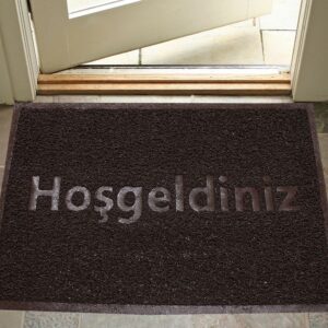 Büyük Boy Hoşgeldiniz Baskılı Kıvırcık Kapı Önü Paspası