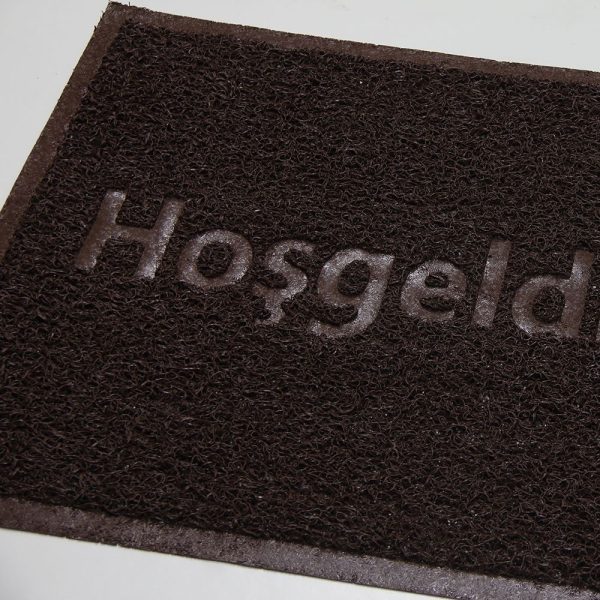 Büyük Boy Hoşgeldiniz Baskılı Kıvırcık Kapı Önü Paspası