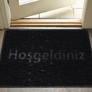 Büyük Boy Hoşgeldiniz Baskılı Kıvırcık Kapı Önü Paspası