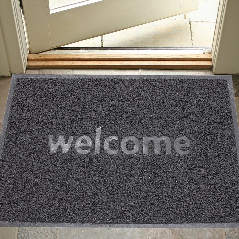 Büyük Boy Welcome Baskılı Kıvırcık Kapı Önü Paspası