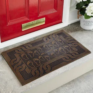 Welcome Yazılı Desenli Kauçuk Kapı Önü Paspası Rose